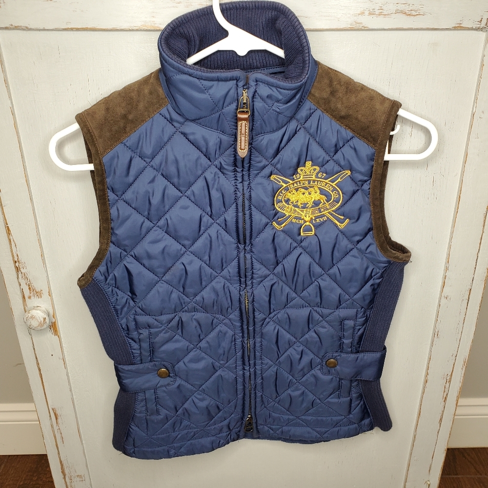 Ralph Lauren Sport Quilted Vest XS Embroidered